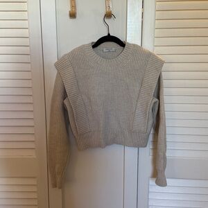 ARITZIA Wool Beige Ribbed Knit Sweater